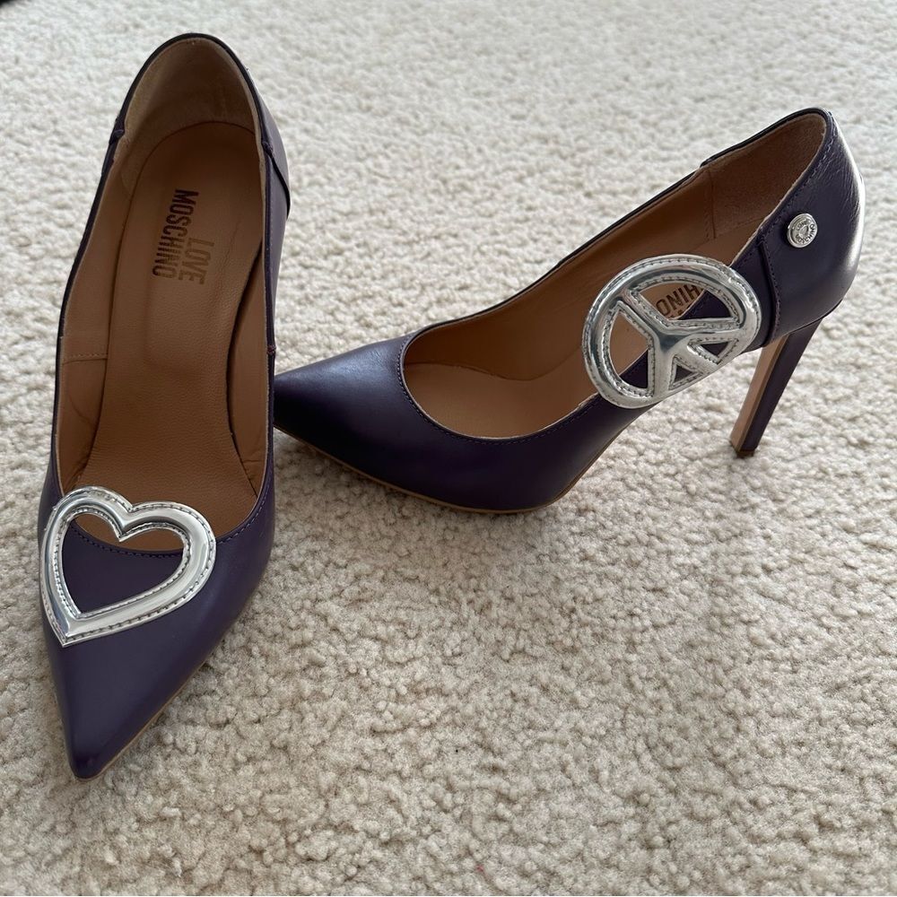 Love Moschino Purple and Silver Y2K Heels